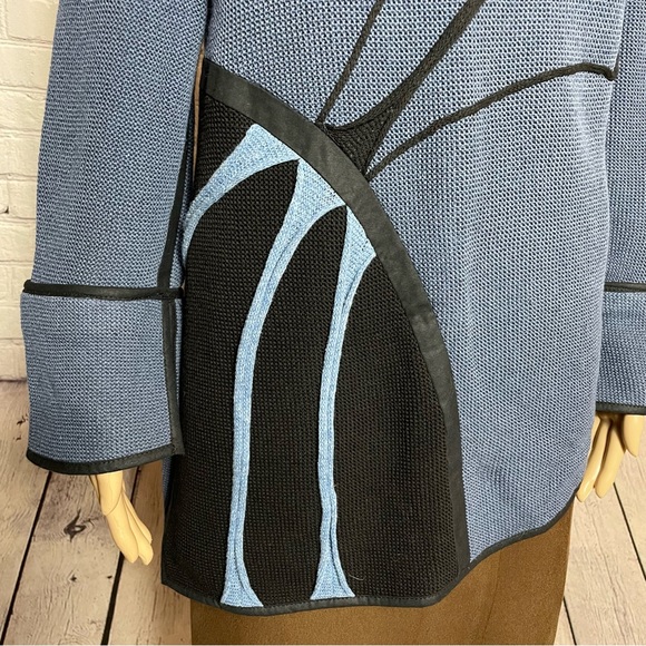 New Jaskar Sweater Blue Black Cotton Blend European Sweater Size L - Picture 3 of 14